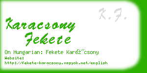 karacsony fekete business card